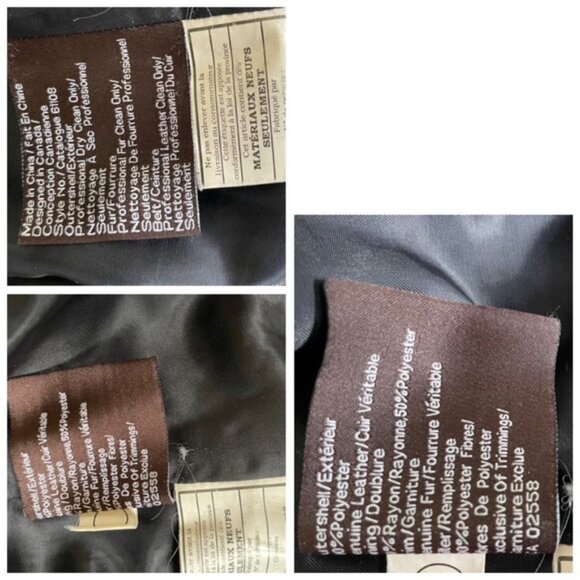 Danier Leather Puffer Nylon Coat Removable Fur Collar Zip Pockets Parka Jacket M - Picture 16 of 16